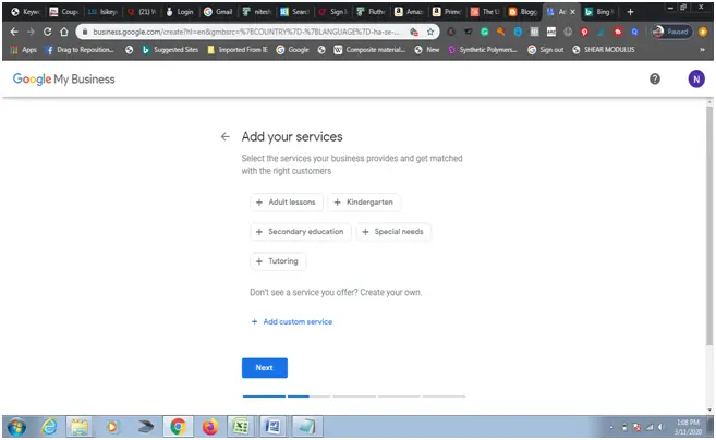 update your services on google business